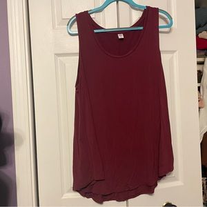 Old Navy maroon Luxe tank top in size XL.